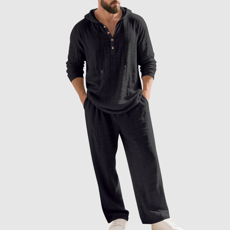 Edward Stone Two-Piece Hooded Linen Set