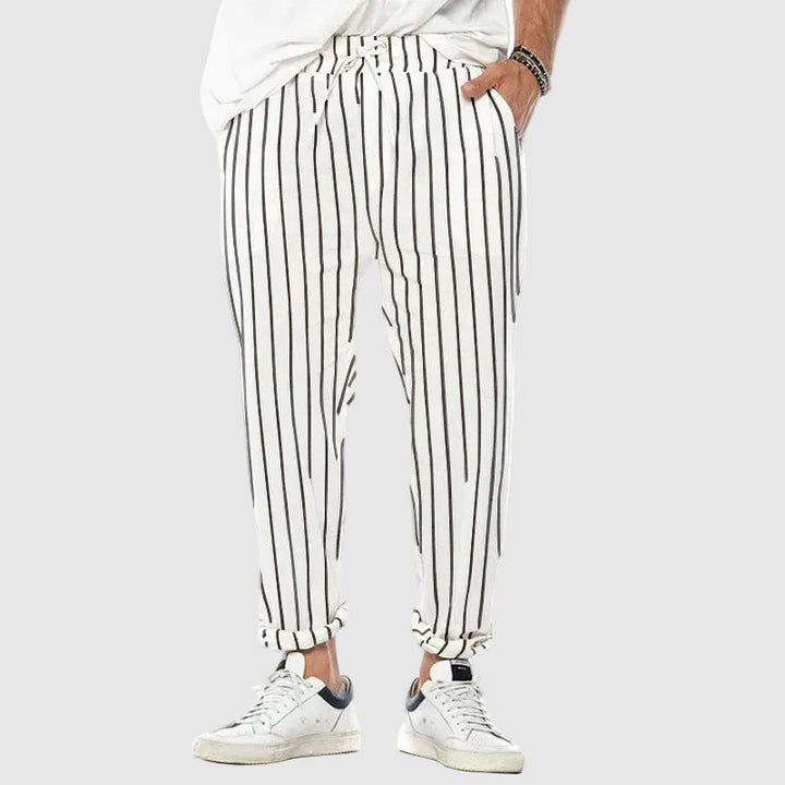 Edward Stone Vertical Stripe Drawstring Trousers