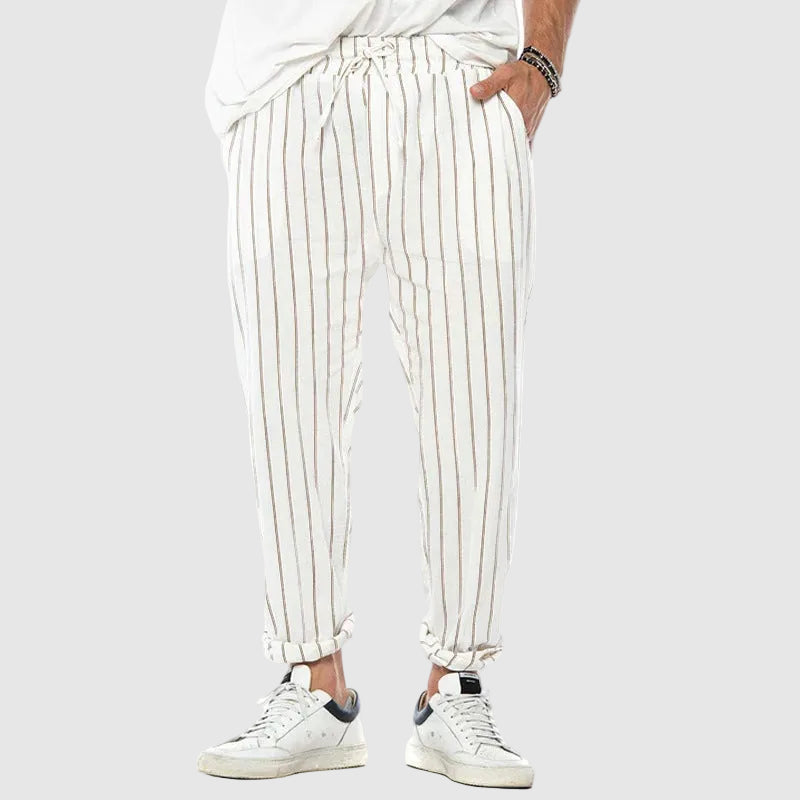 Edward Stone Vertical Stripe Drawstring Trousers