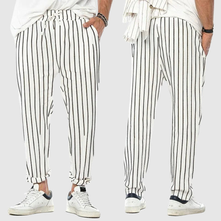 Edward Stone Vertical Stripe Drawstring Trousers