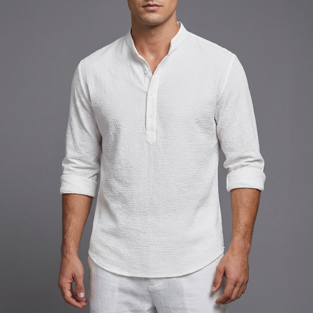 Edward Stone Casual Button Henley Shirt