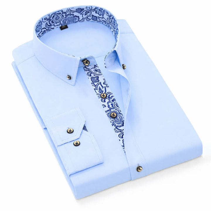 Edward Stone Dress Shirt with Patterned Inner Detail