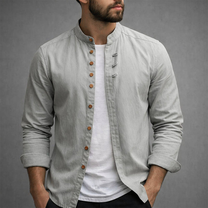 Edward Stone Long Sleeve Stand Collar Shirt