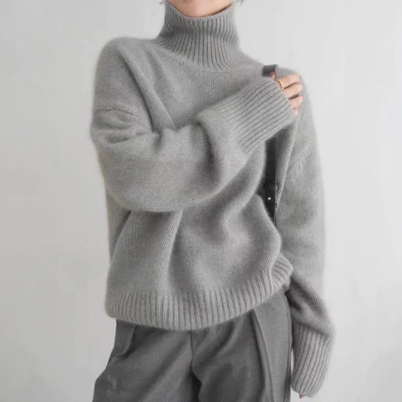 Ella - Women's Cashmere Turtleneck Knit Sweater