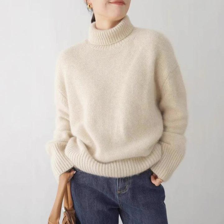 Ella - Women's Cashmere Turtleneck Knit Sweater