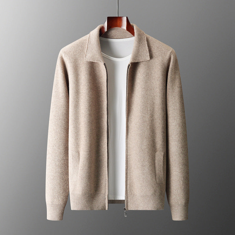 Erick - Men's Cashmere Zip-Up Knit Cardigan