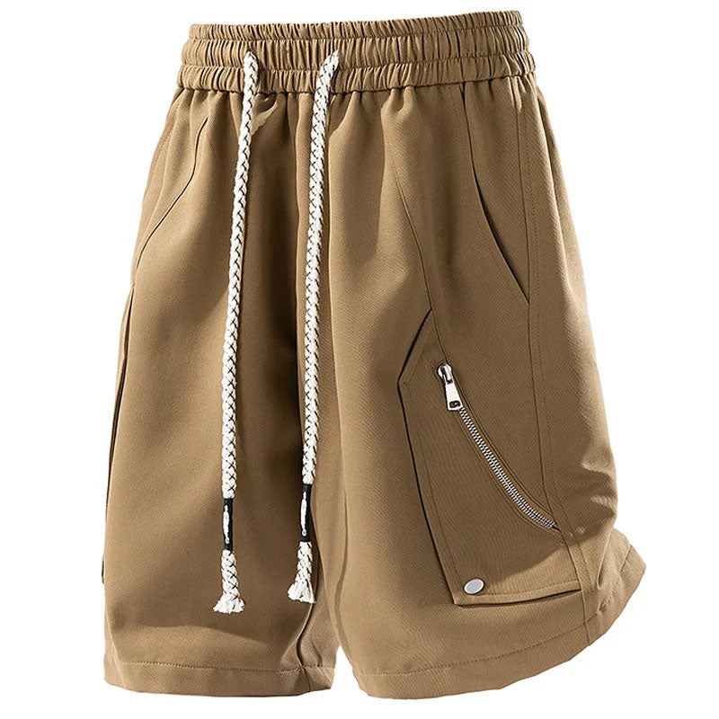 Ethan - Men's Drawstring Shorts with Utility Zip Pocket
