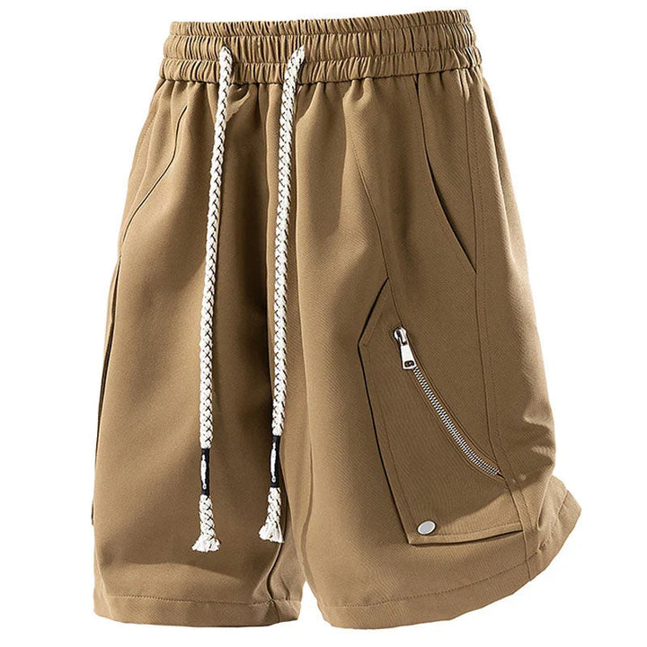 Ethan - Men's Drawstring Shorts with Utility Zip Pocket