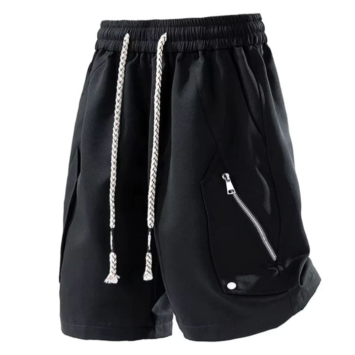 Ethan - Men's Drawstring Shorts with Utility Zip Pocket