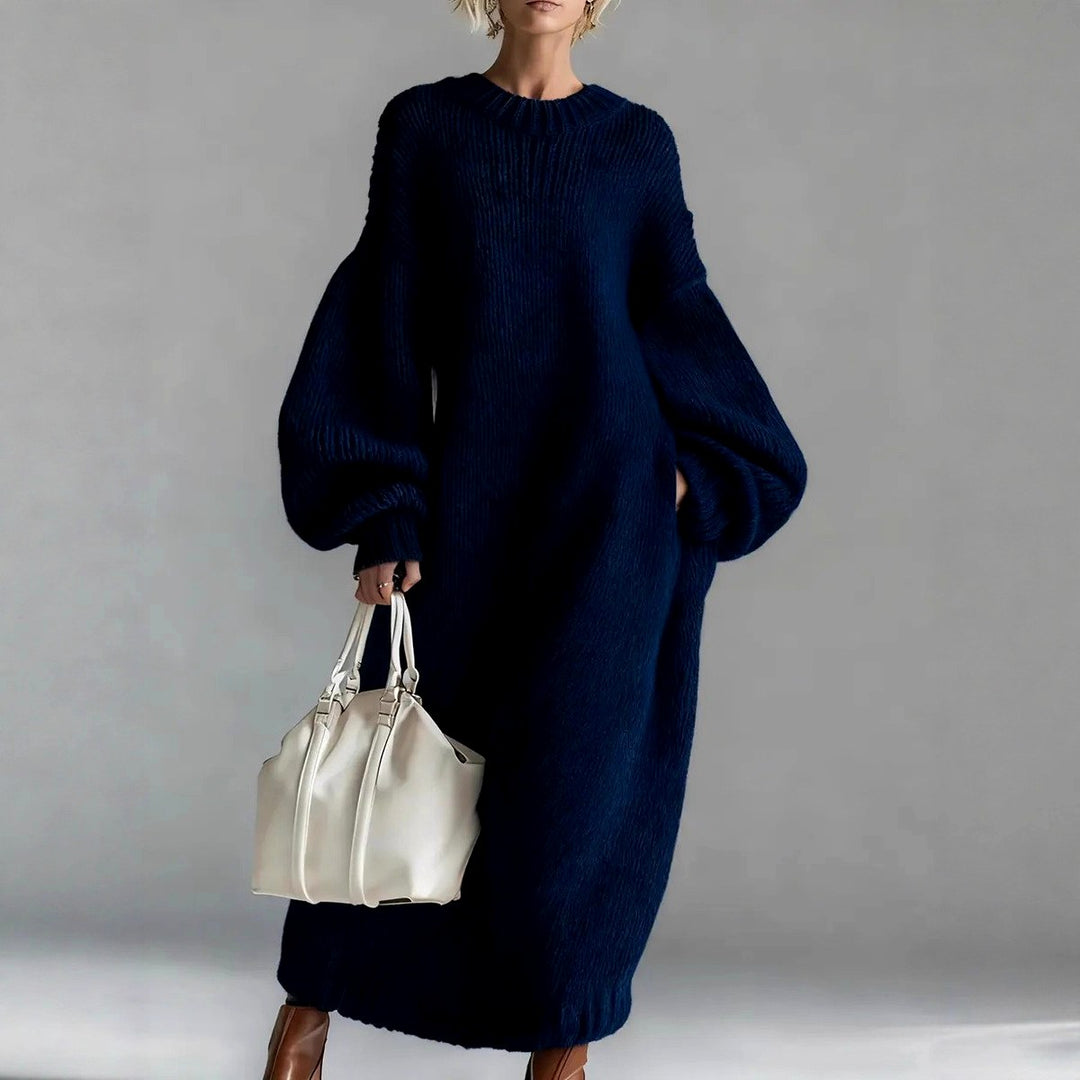 Evangelina - Women's Oversized Balloon Sleeve Knit Dress