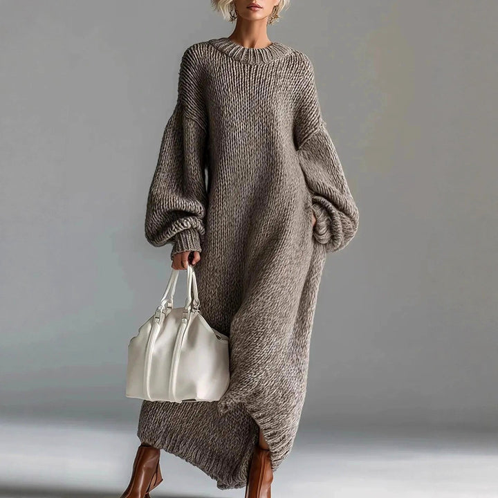 Evangelina - Women's Oversized Balloon Sleeve Knit Dress