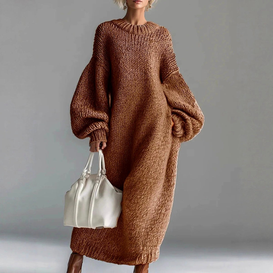 Evangelina - Women's Oversized Balloon Sleeve Knit Dress