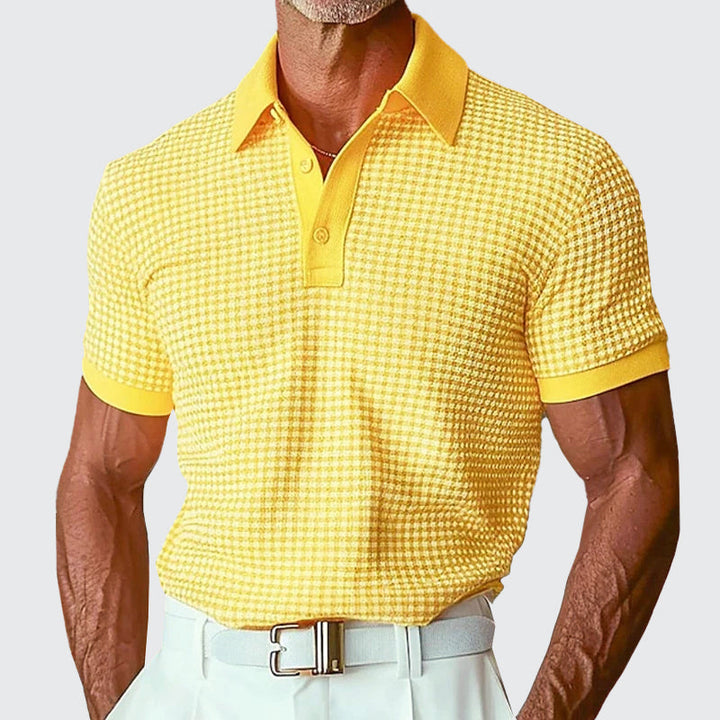 Everett - Men’s Waffle Textured Short Sleeve Polo Shirt