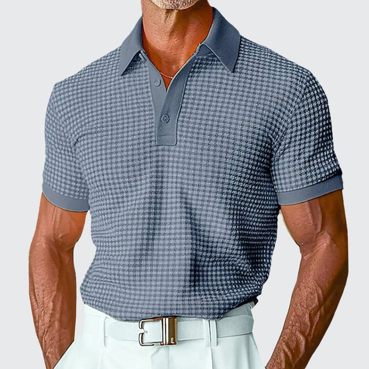 Everett - Men’s Waffle Textured Short Sleeve Polo Shirt