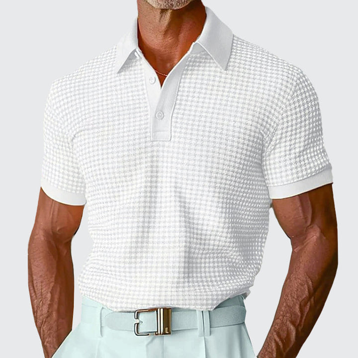Everett - Men’s Waffle Textured Short Sleeve Polo Shirt