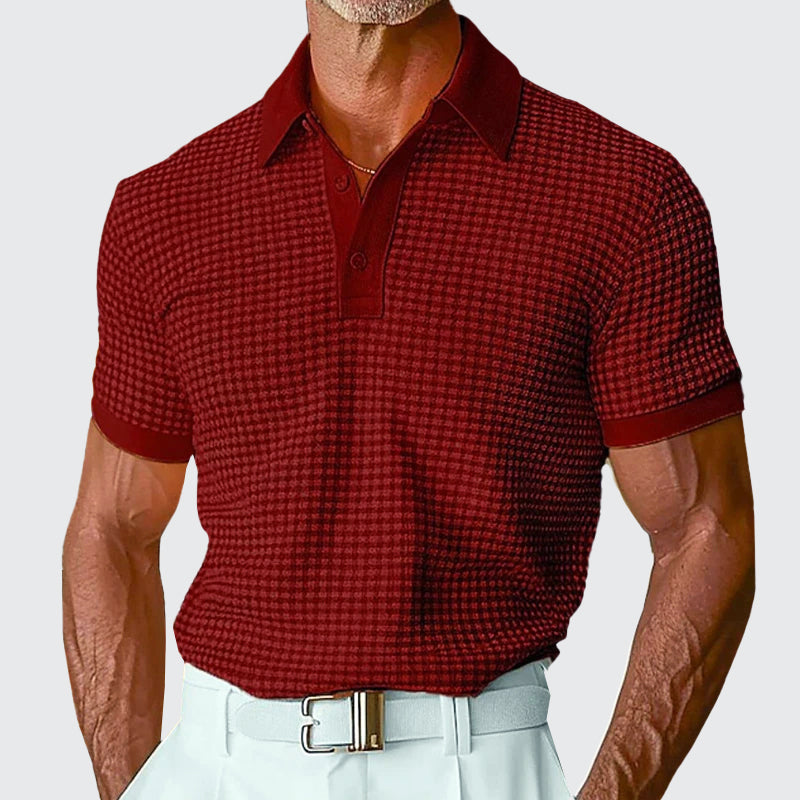 Everett - Men’s Waffle Textured Short Sleeve Polo Shirt