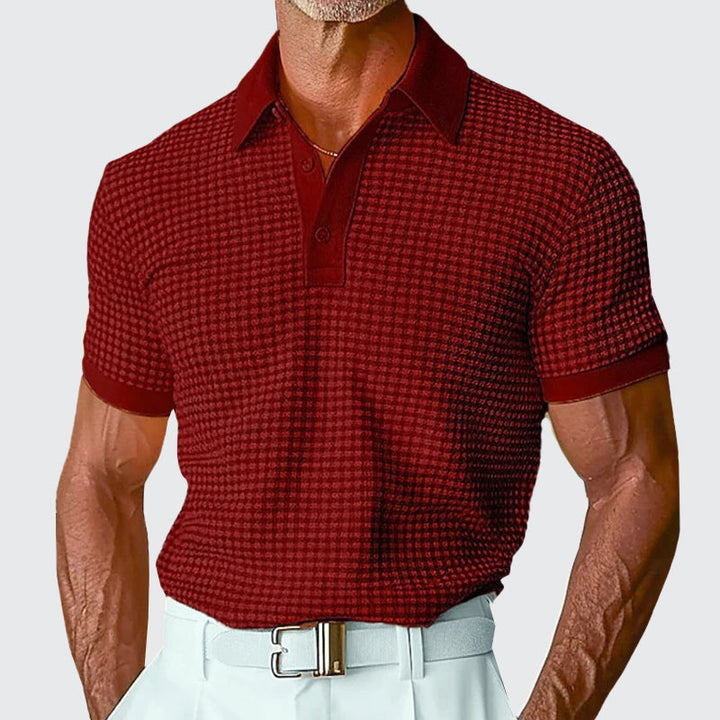 Everett - Men’s Waffle Textured Short Sleeve Polo Shirt