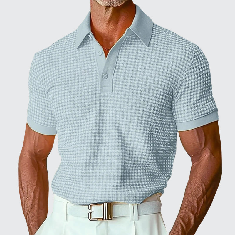 Everett - Men’s Waffle Textured Short Sleeve Polo Shirt