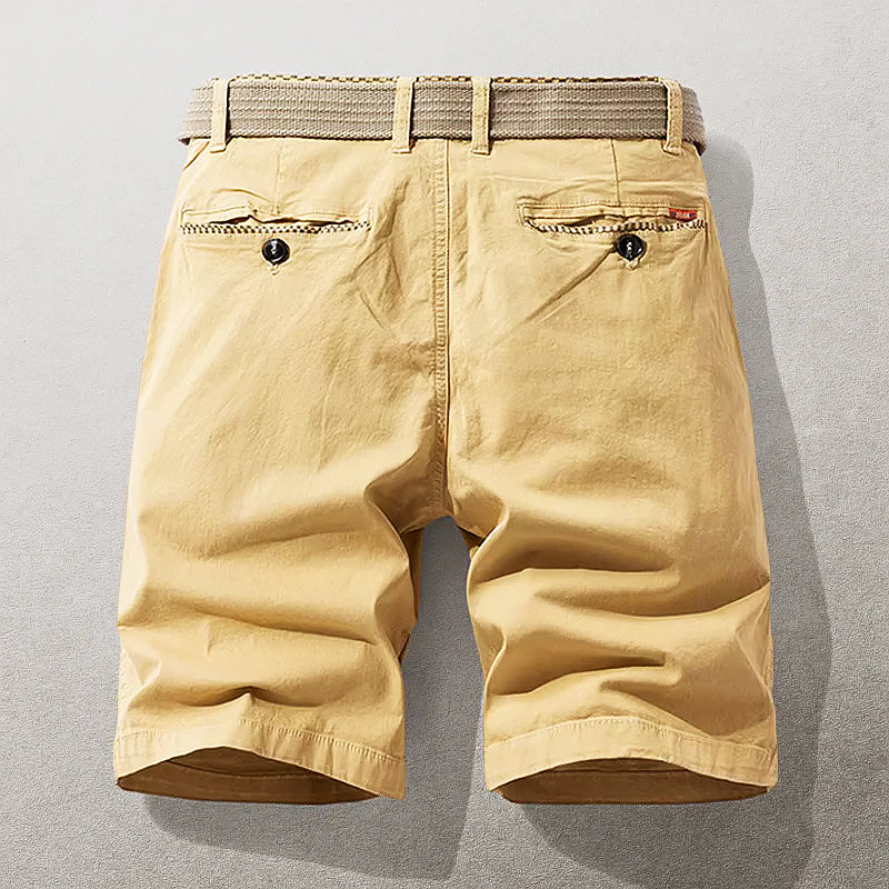 Garrett - Men's Classic Fit Belted Cotton Shorts