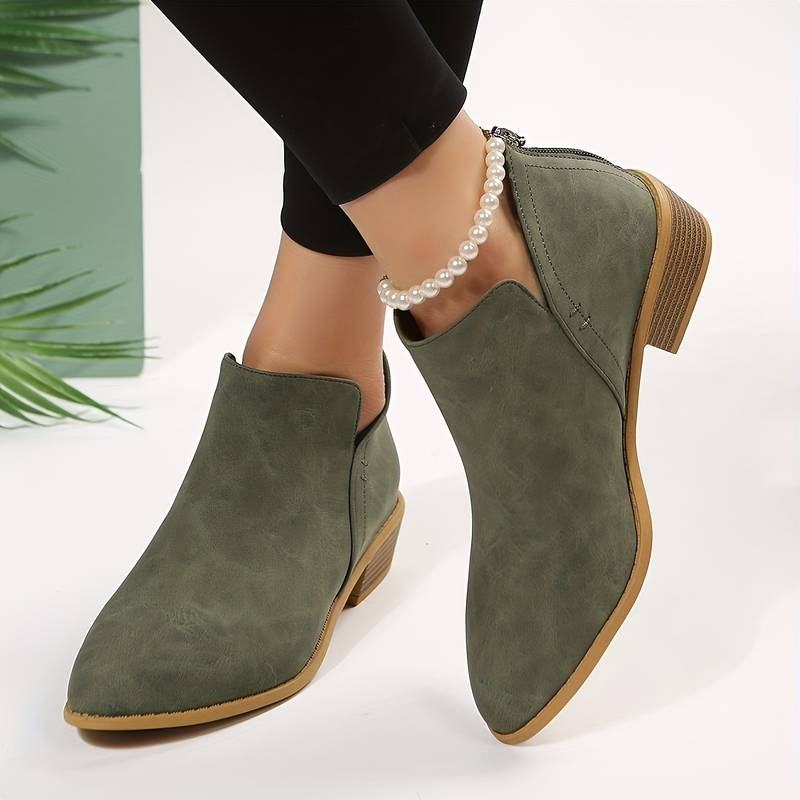 Giselle - Women's Cutout Suede Ankle Booties