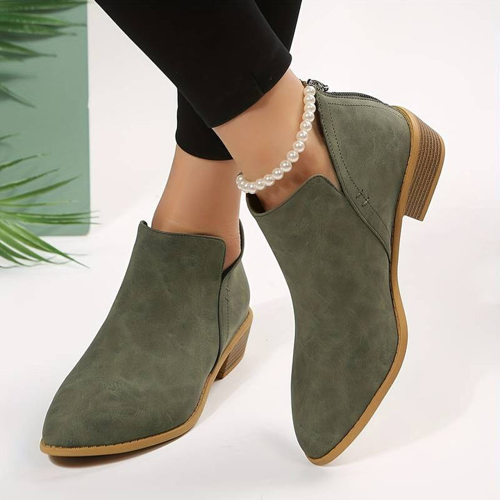 Giselle - Women's Cutout Suede Ankle Booties