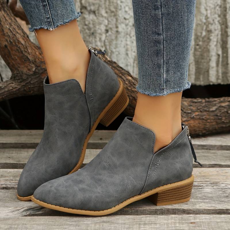 Giselle - Women's Cutout Suede Ankle Booties