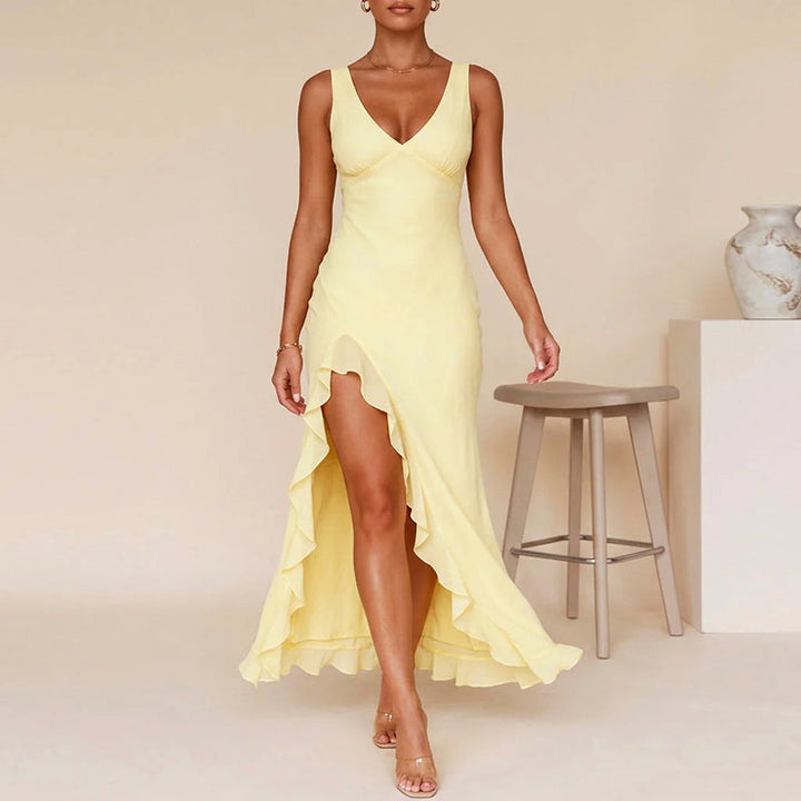 Gracie - Women’s Asymmetrical Ruffle Hem Formal Dress