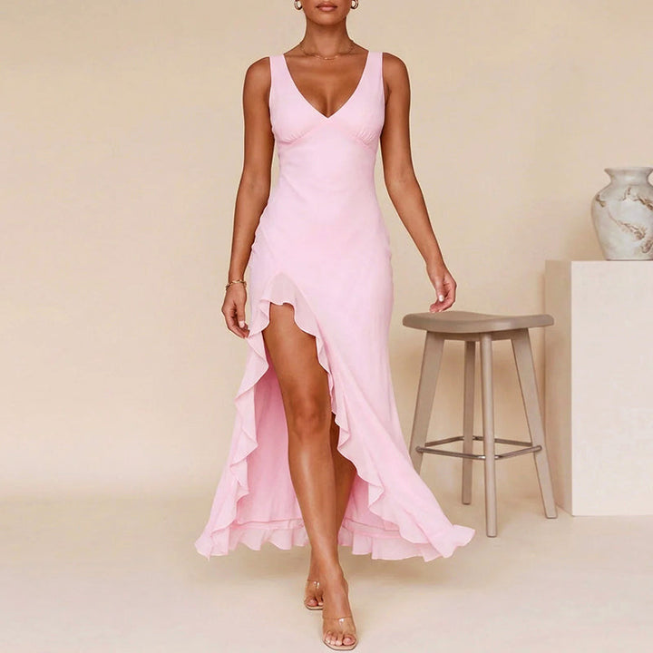 Gracie - Women’s Asymmetrical Ruffle Hem Formal Dress