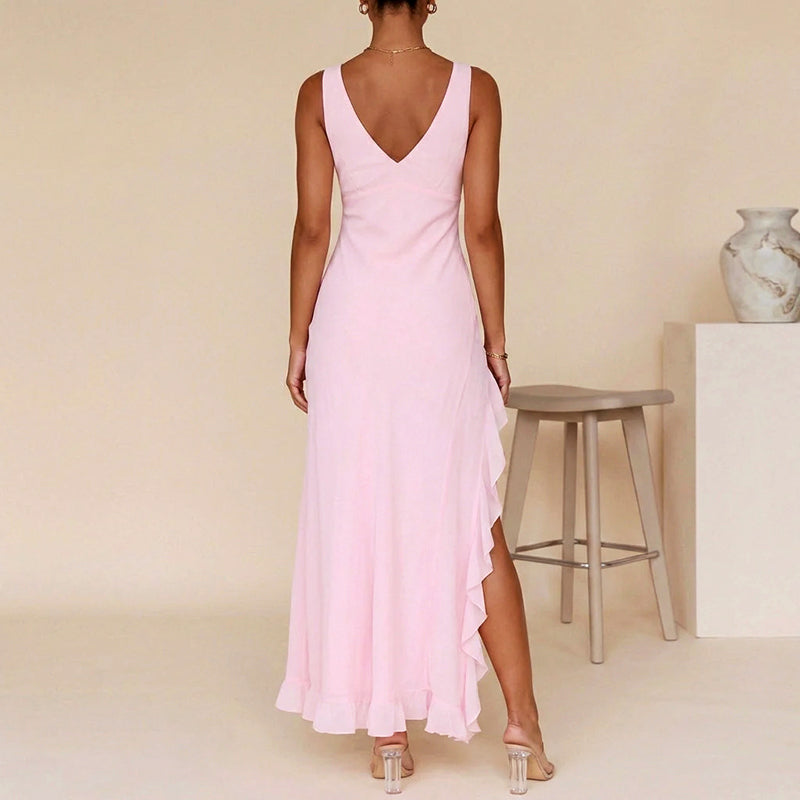 Gracie - Women’s Asymmetrical Ruffle Hem Formal Dress