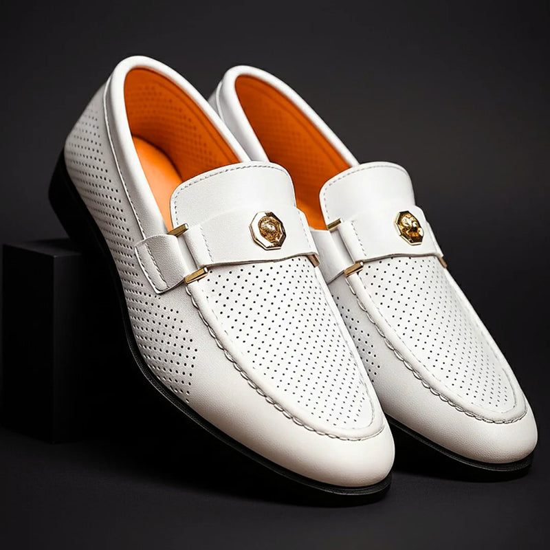Graham - Men's Perforated Leather Dress Loafers