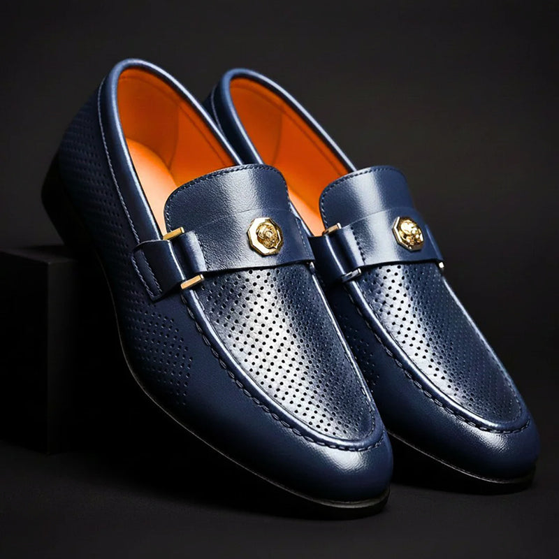 Graham - Men's Perforated Leather Dress Loafers