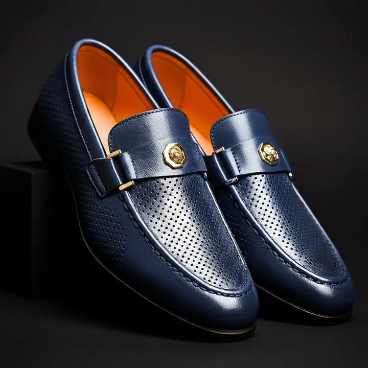 Graham - Men's Perforated Leather Dress Loafers