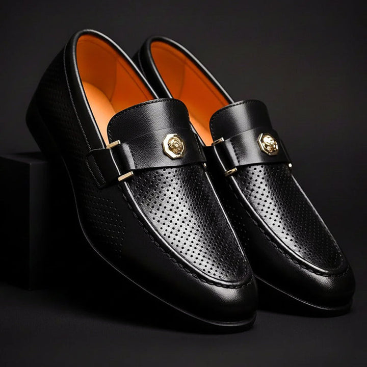 Graham - Men's Perforated Leather Dress Loafers