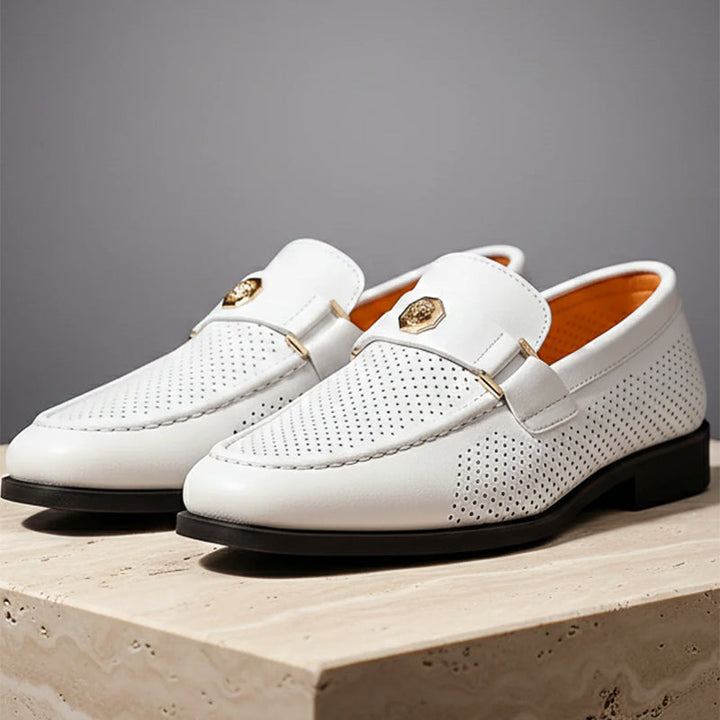 Graham - Men's Perforated Leather Dress Loafers