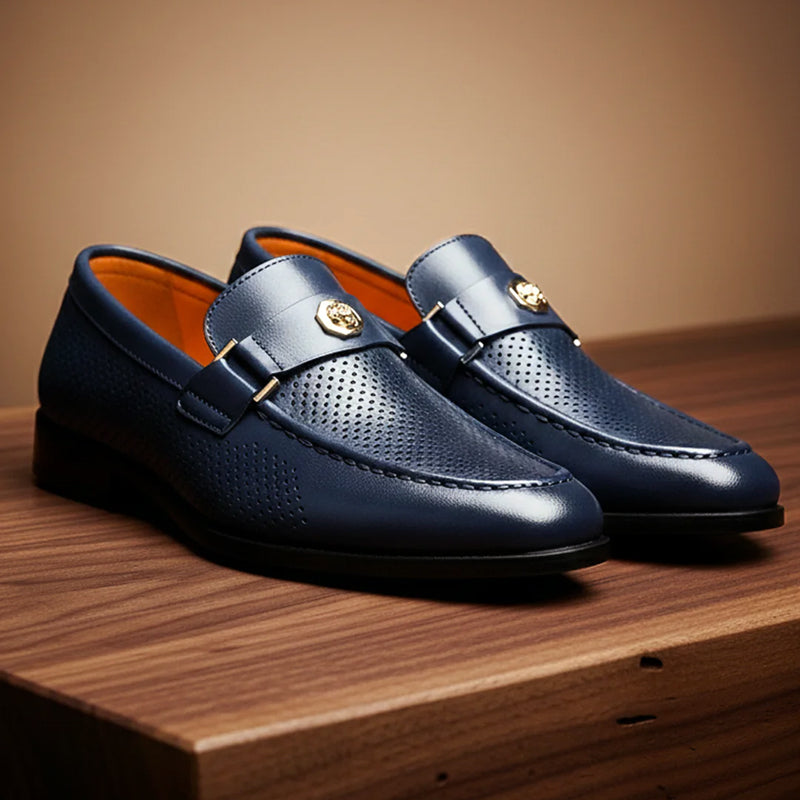Graham - Men's Perforated Leather Dress Loafers