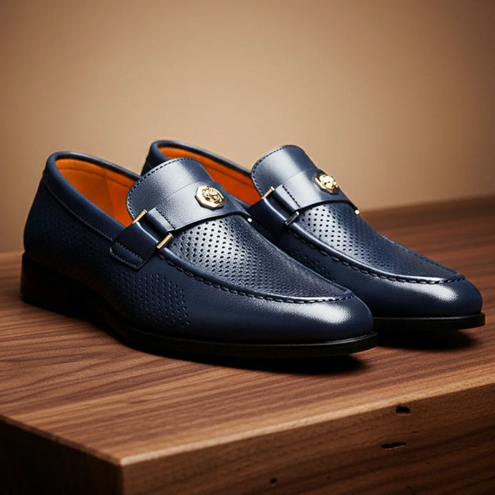 Graham - Men's Perforated Leather Dress Loafers
