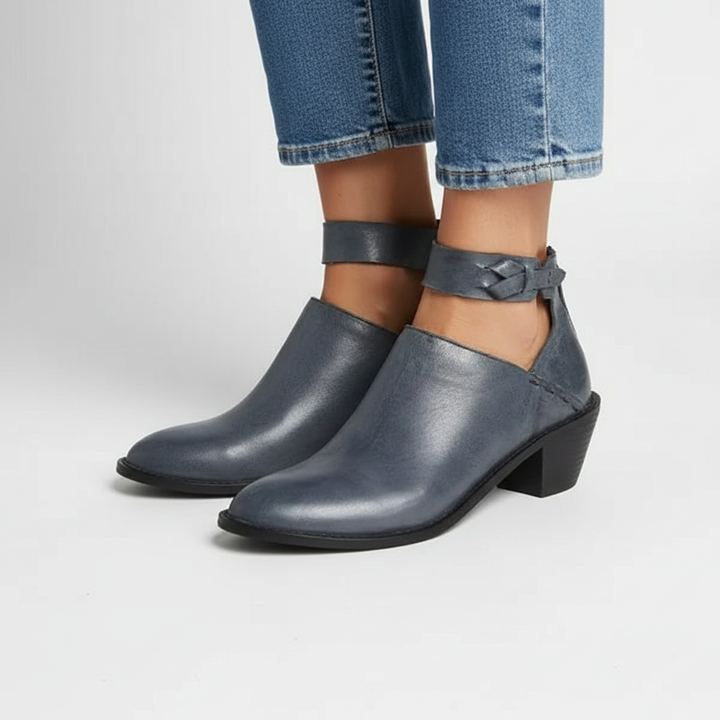 Harley - Women's Ankle Strap Low Heel Boots