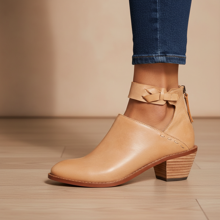 Harley - Women's Ankle Strap Low Heel Boots