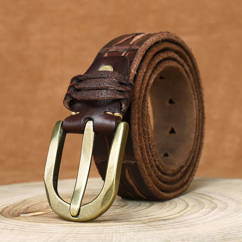 Harlow - Men's Genuine Leather Crocodile-Embossed Belt