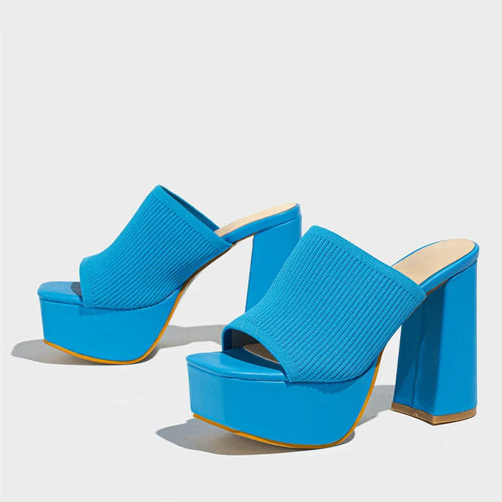 Harper - Women's Knit Strap Open Toe Platform Heels