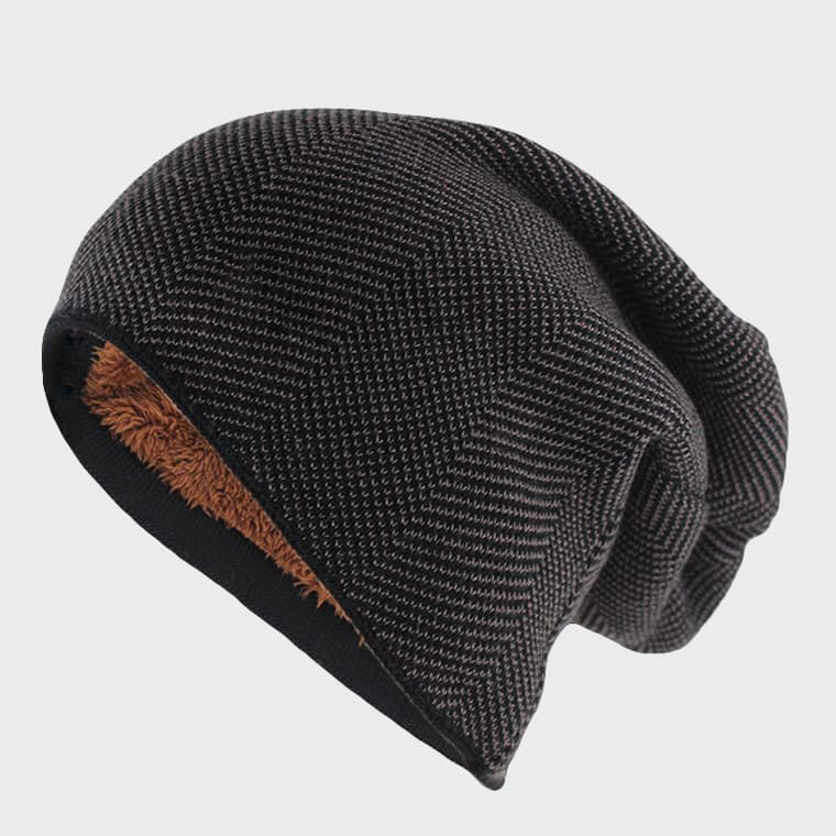 Helsinki - Slouchy Knitted Beanie with Fleece Lining
