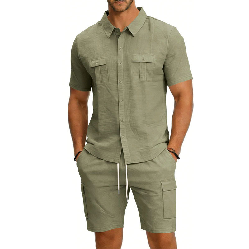 Henry - Men's Utility Pocket Shirt and Shorts Set
