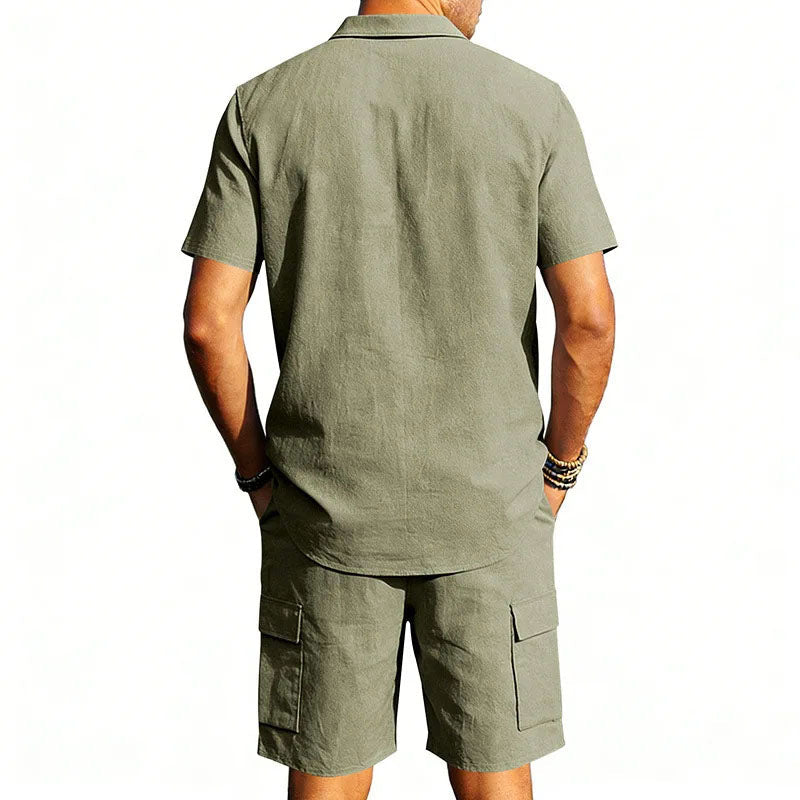 Henry - Men's Utility Pocket Shirt and Shorts Set
