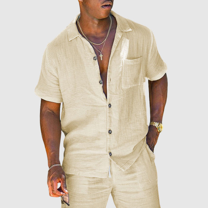 Hudson - Men’s Cotton Textured Two-Piece Lounge Set