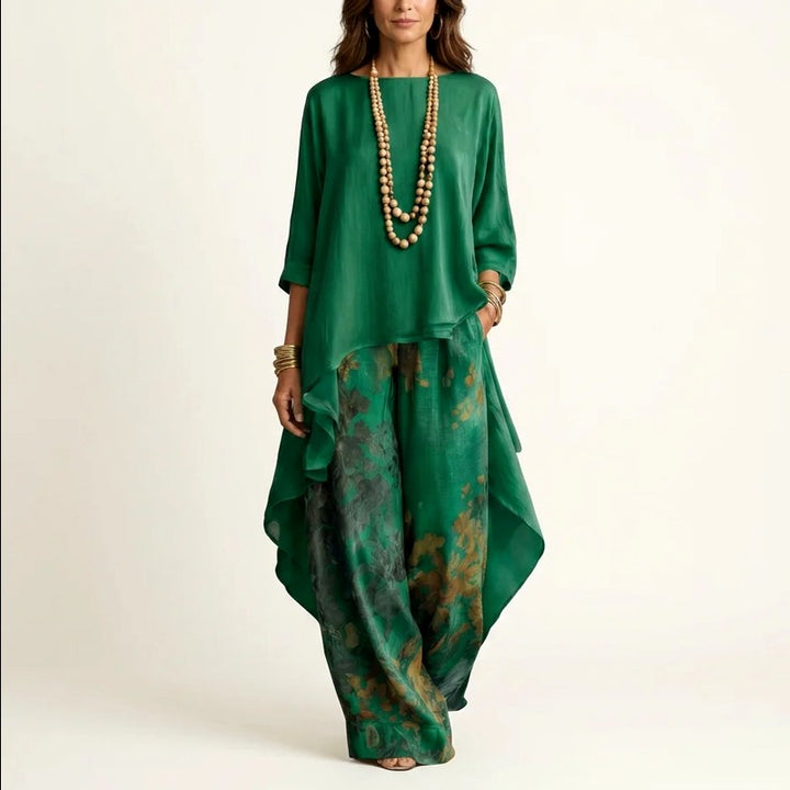 Ira - Women's Cotton-Silk Asymmetric Matching Set