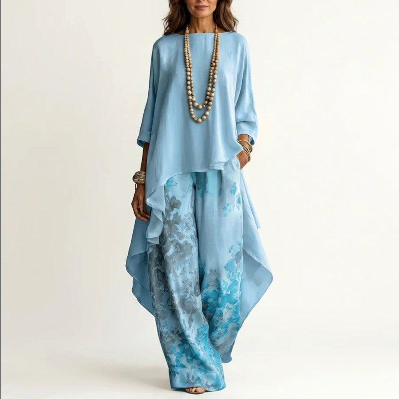Ira - Women's Cotton-Silk Asymmetric Matching Set