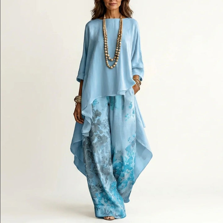 Ira - Women's Cotton-Silk Asymmetric Matching Set