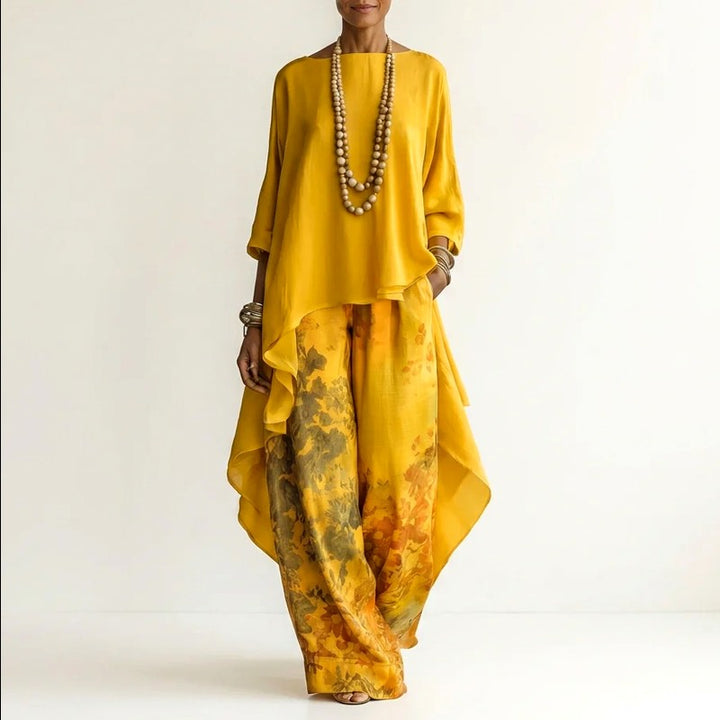 Ira - Women's Cotton-Silk Asymmetric Matching Set