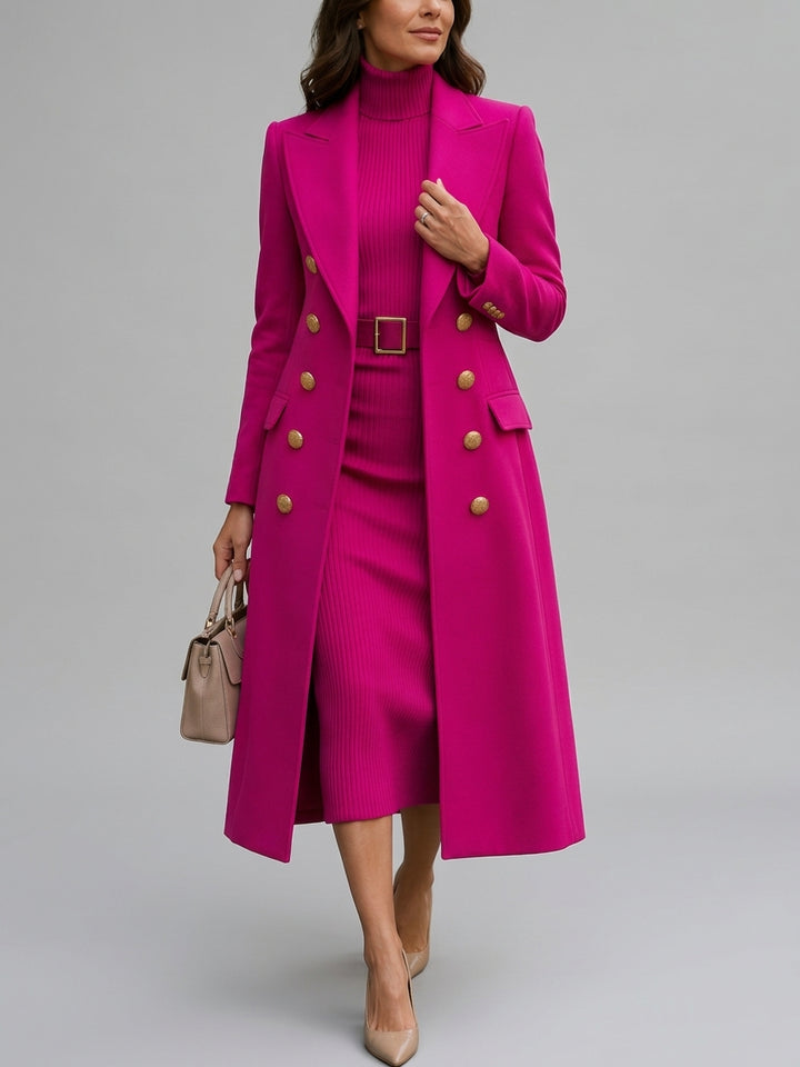 Isabella - Women's Tailored Coat & Ribbed Dress Set