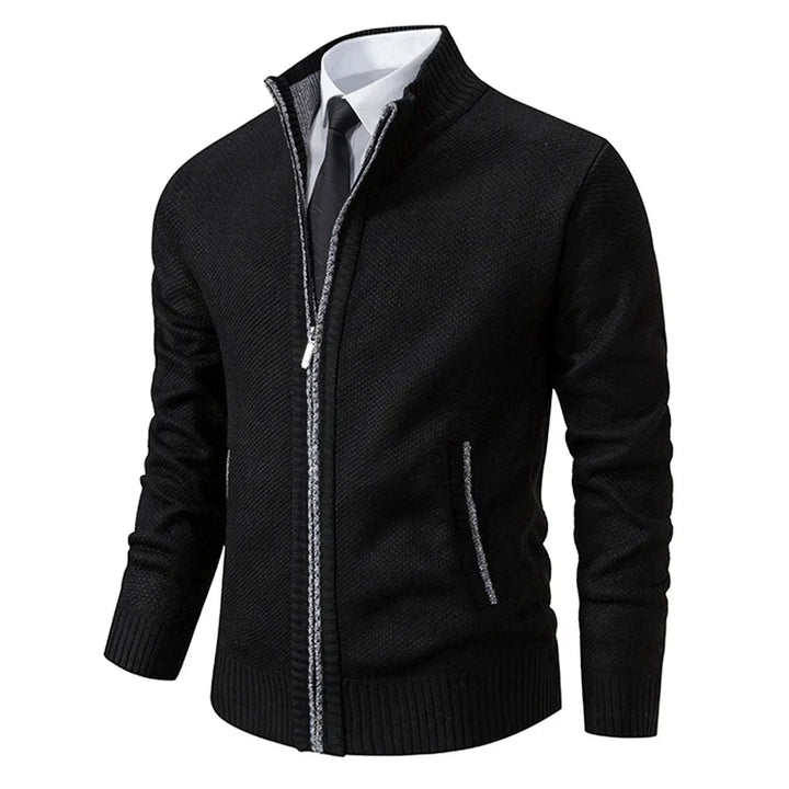 Jack - Men's Stand-Collar Zip Sweater Vest with Ribbed Trim